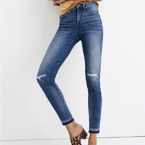 Madewell Women's size 24 High Rise 9”Skinny Distressed Jeans